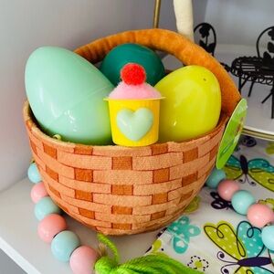 Colorful Easter Basket with Eggs